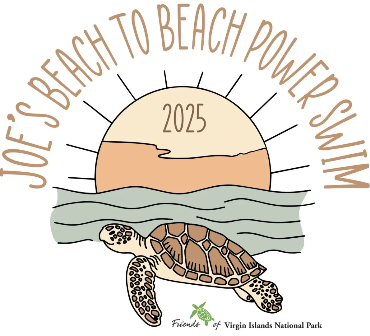 Beach to beach power swim logo 2025