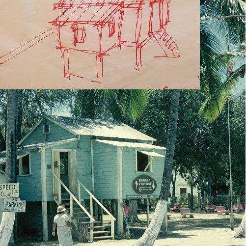 Inspired By The Past :  The playground playhouse is modeled after the first VINP ranger station.