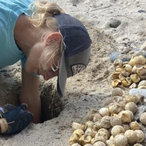 Adren Anderson excavating nest