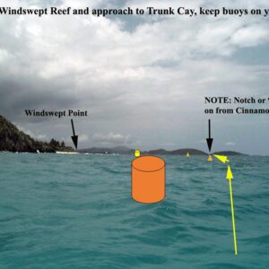 Ocean view approaching reef with buoys