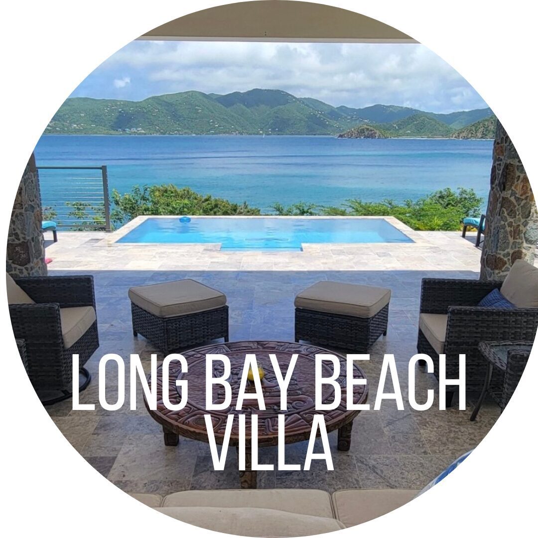 Ocean view villa patio with pool and seating